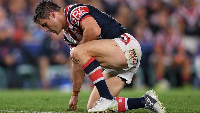 Cronk played on after injuring his shoulder in the preliminary final win over South Sydney. Picture: AAP