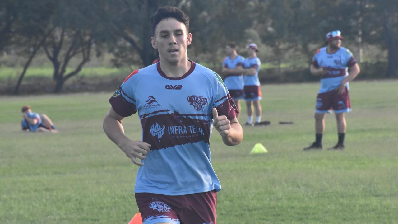 CQ Capras under-19 squad at a pre-season training session at Kettle Park, Rockhampton, on December 18, 2024.