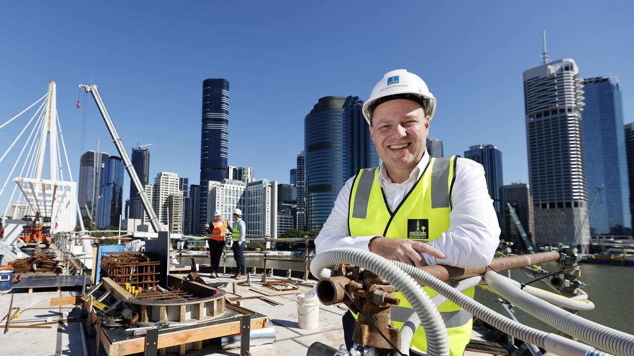 Lord Mayor Adrian Schrinner pictured on the new Kangaroo Point Bridge, Brisbane 23rd July 2024. (Image/Josh Woning)