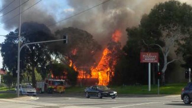 Fire rips through the former Smorgy's in Bundoora.