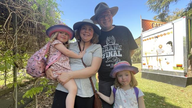 Michelle Sinclair and Troy Egglestone with their daughters Rosie, 3, and Izzy, 5, of Northmead.