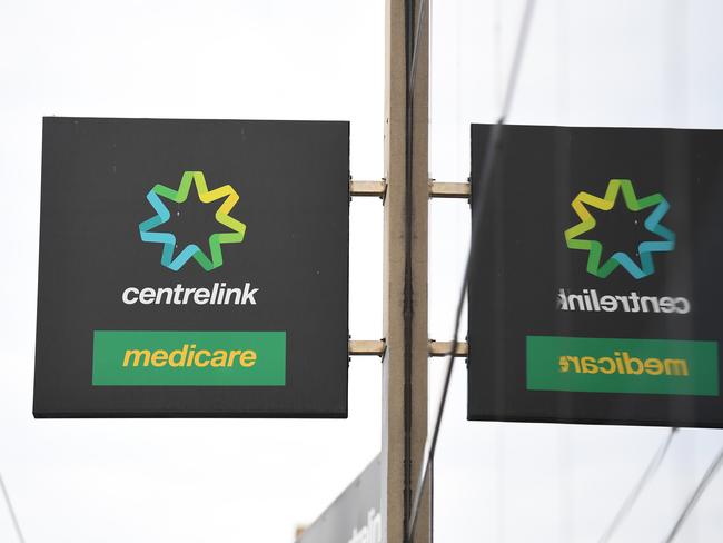 Generic image of Centrelink signage at the Prahran office in Melbourne, Tuesday, March 24, 2020. Centrelink offices around Australia have been inundated with people attempting to register for the Jobseeker allowance in the wake of business closures due to the COVID-19 pandemic. (AAP Image/James Ross) NO ARCHIVING