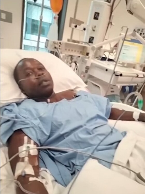 Stabbing victim Emmanuel Musengimana at Royal Adelaide Hospital following violent incident at Elizabeth Downs. Picture 7News