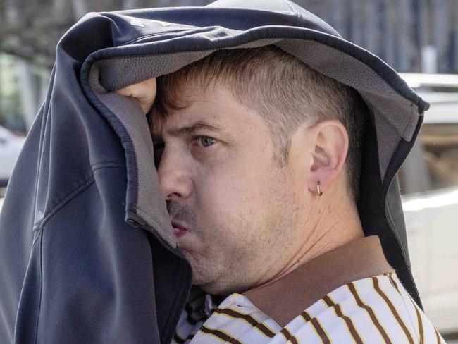 ADELAIDE, AUSTRALIA - Advertiser Photos AUGUST 30, 2023: Heath Tonkin pleaded not guilty to multiple child sex offences, outside Adelaide MagistrateÃs Court today. Picture: Emma Brasier
