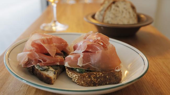 The Proscuitto Toast at Hobart's new wine bar, Sonny. Picture: PATRICK GEE