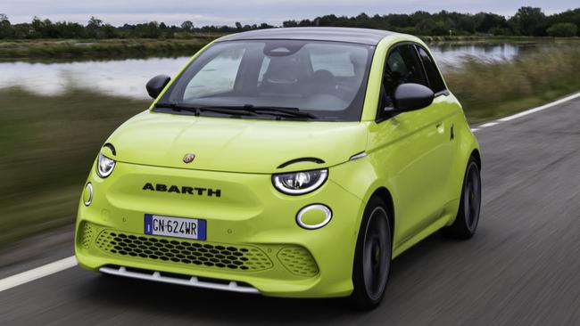The Abarth 500e can mimic a petrol-powered hot hatch. Picture: Supplied.