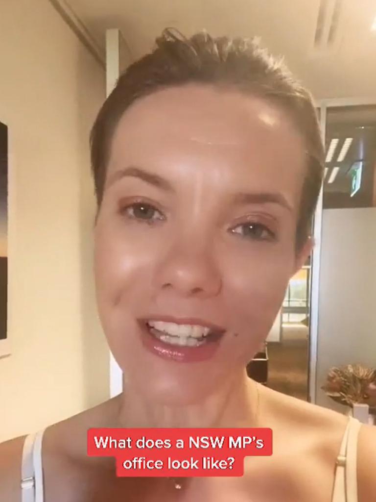 Labor MP Rose Jackson gives a virtual tour of her office. Picture: Instagram