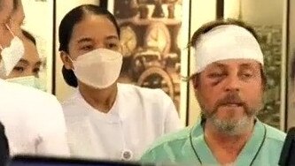 Singapore Airlines turbulence victim Keith Davis at Samitivej Srinakarin Hospital in Bangkok, Thailand. Picture: ABC News