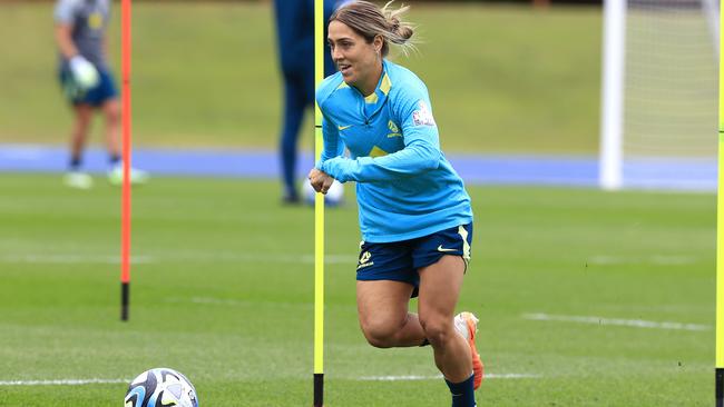 Katrina Gorry at Matildas training on Monday ahead of their World Cup match against Nigeria in Brisbane on Thursday. Picture: Adam Head