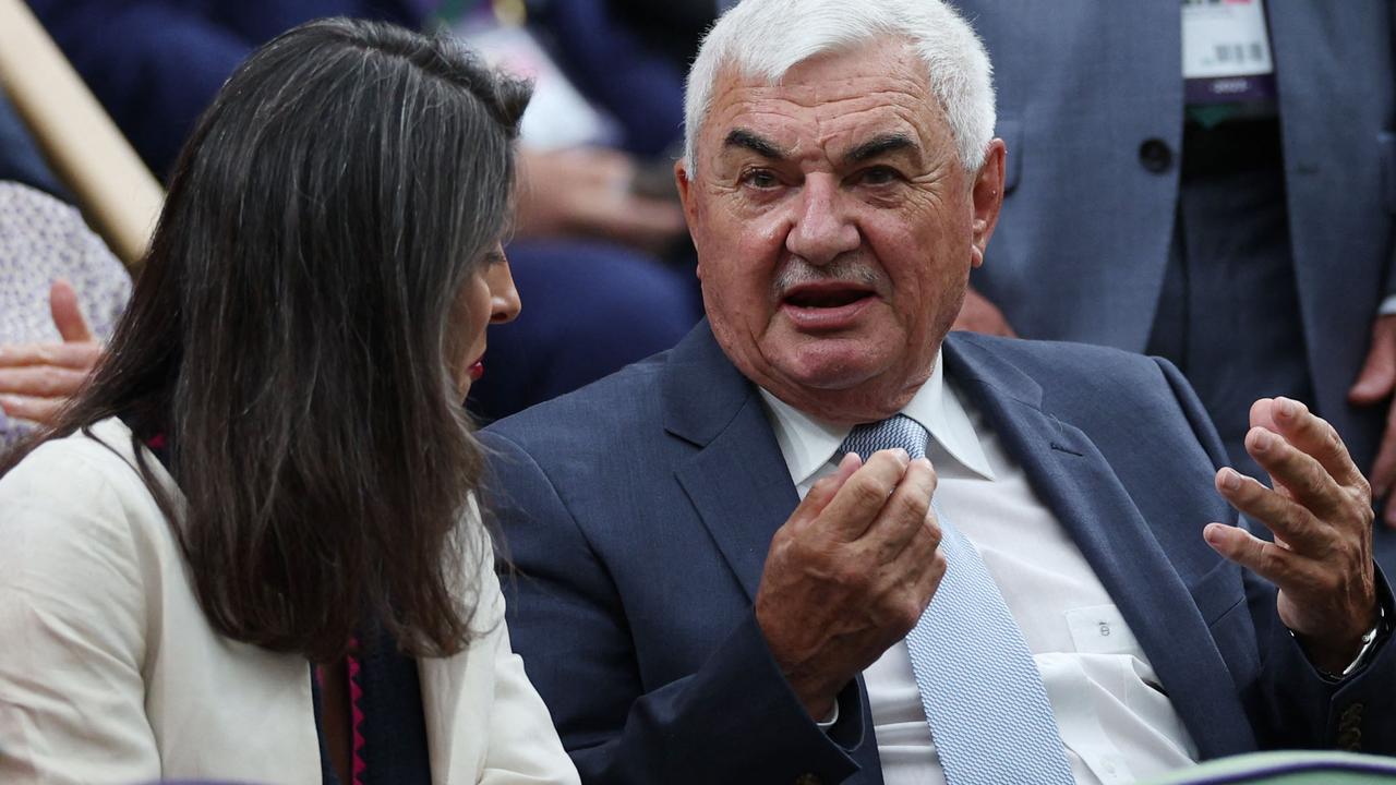 And speaking to Federer’s father, Robert Federer. Picture: Adrian Dennis/AFP