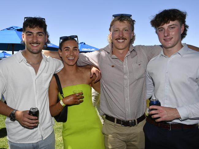 Apiam Bendigo Cup was held at Bendigo Racecourse, Bendigo, Victoria, on Wednesday, October 30th, 2024. Pictured enjoying the horse racing carnival are Zak, Zoe, Bryce, Abe. Picture: Andrew Batsch