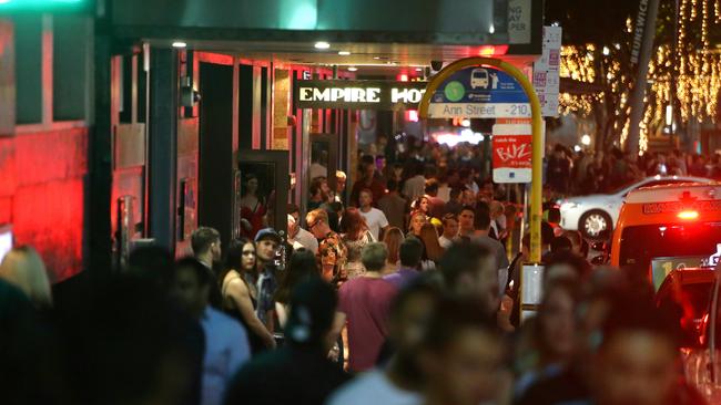Revellers out on a Saturday night in Fortitude Valley. File picture: Peter Wallis