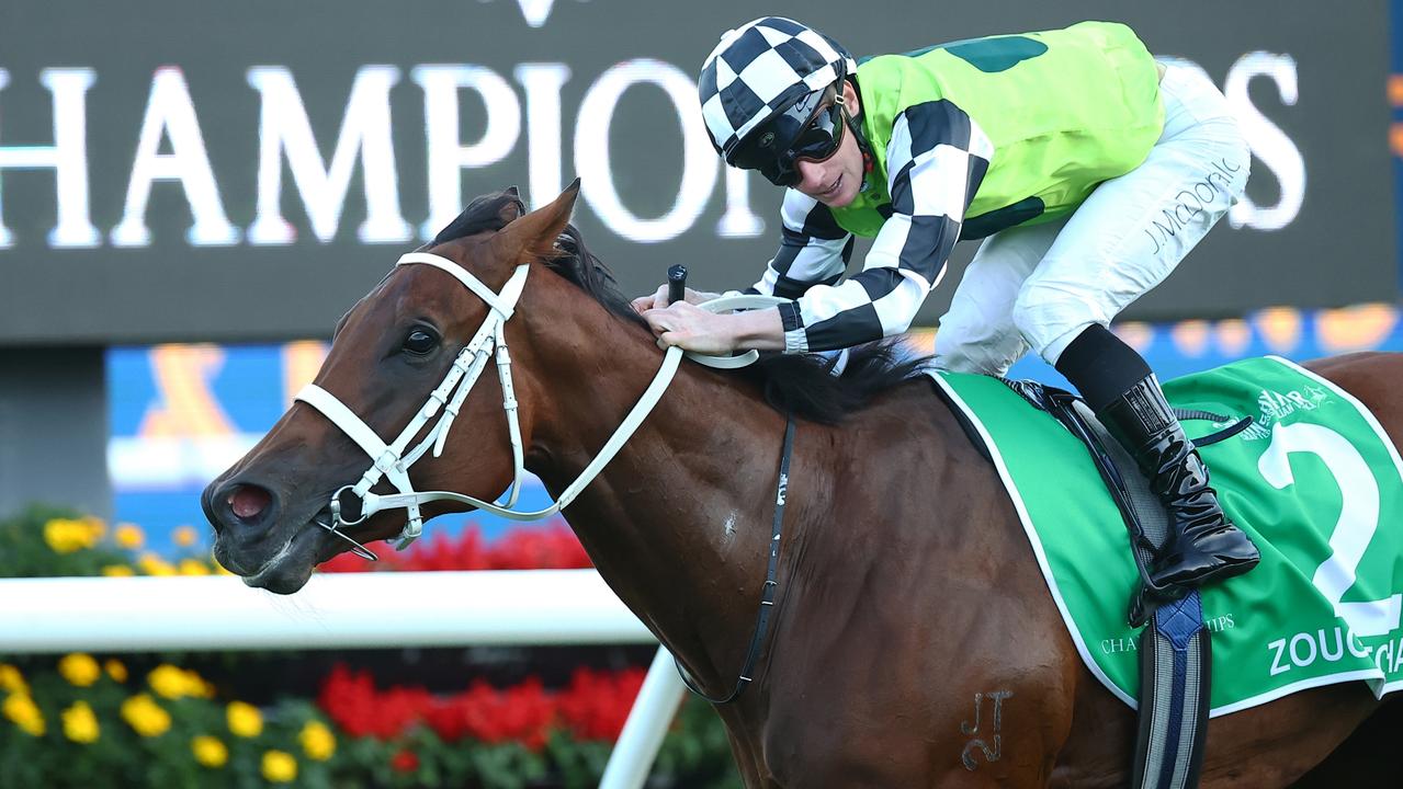 James McDonald and Zougotcha win the Group 1 Queen Of The Turf Stakes at Randwick. Picture: Getty Images