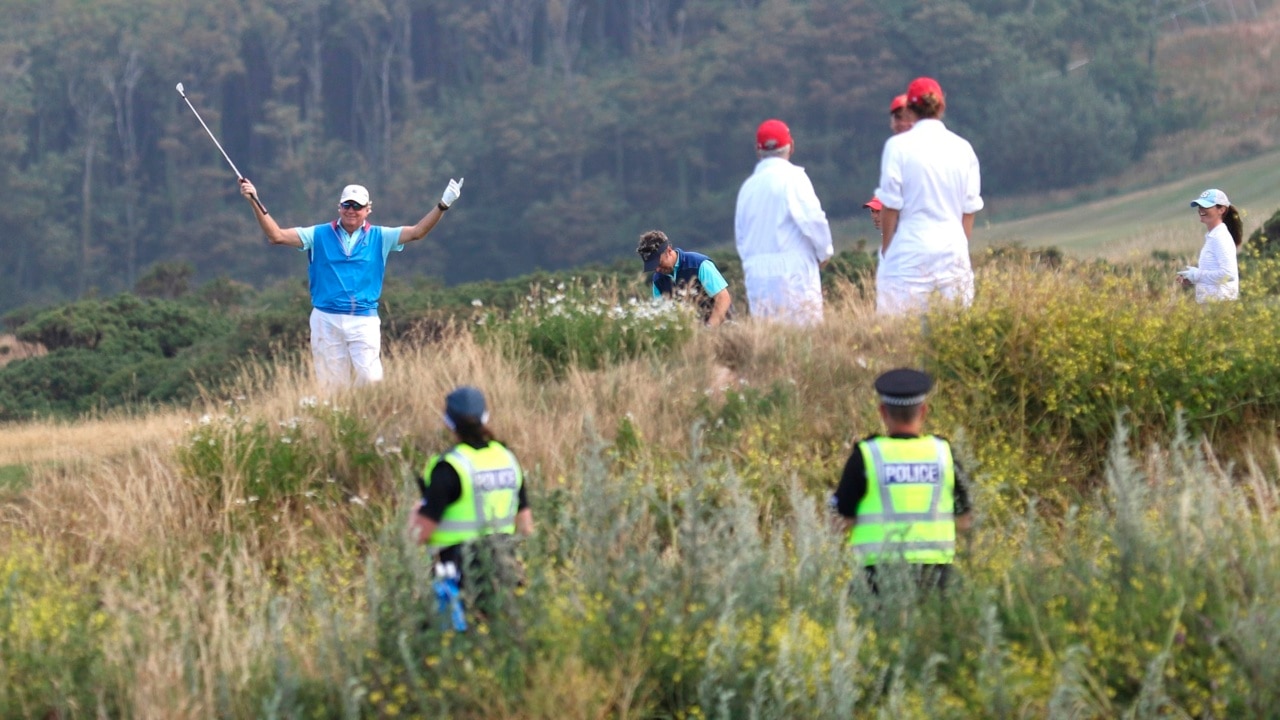 Trump golfs in Scotland ahead of summit with Putin