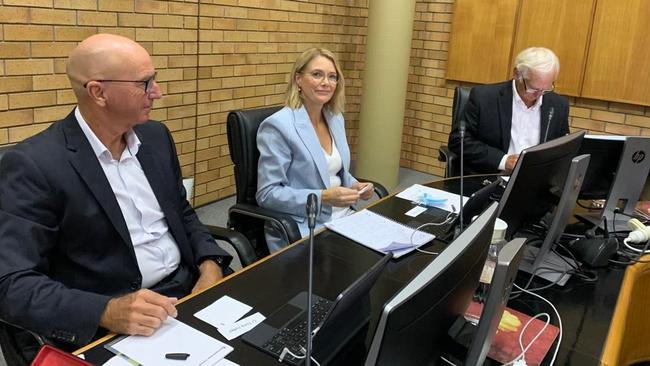 Three of the new Coffs Harbour City councillors Tony Judge, Julie Sechi and Rodger Pryce at their first meeting in February this year. Picture: Janine Watson