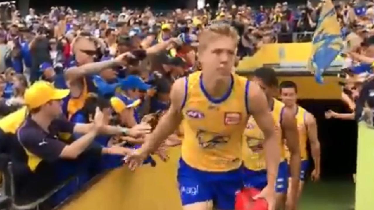 Fans piled into form a 'monster' crowd at Subiaco Oval.