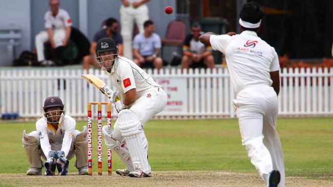 Penrith batsman Brent Williams against Blacktown at Howell Oval. (AAP Image / Angelo Velardo)