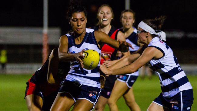 South's Czenya Cavouras in action against West Adelaide in 2019. Picture: Nick Hook