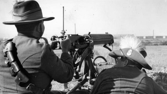 Australian Army machine gunners were drafted in to take on the big new threat — emus. Picture: The Advertiser/Krischock.