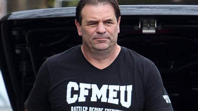 Union leader John Setka is one of two CFMEU officials to be charged with blackmail. Picture: Aaron Francis