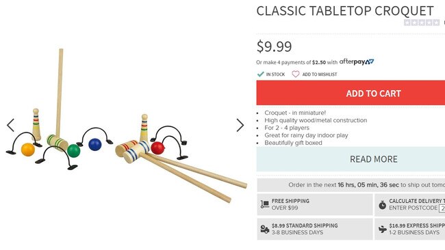 The miniature version of croquet, which you can play on a tabletop.