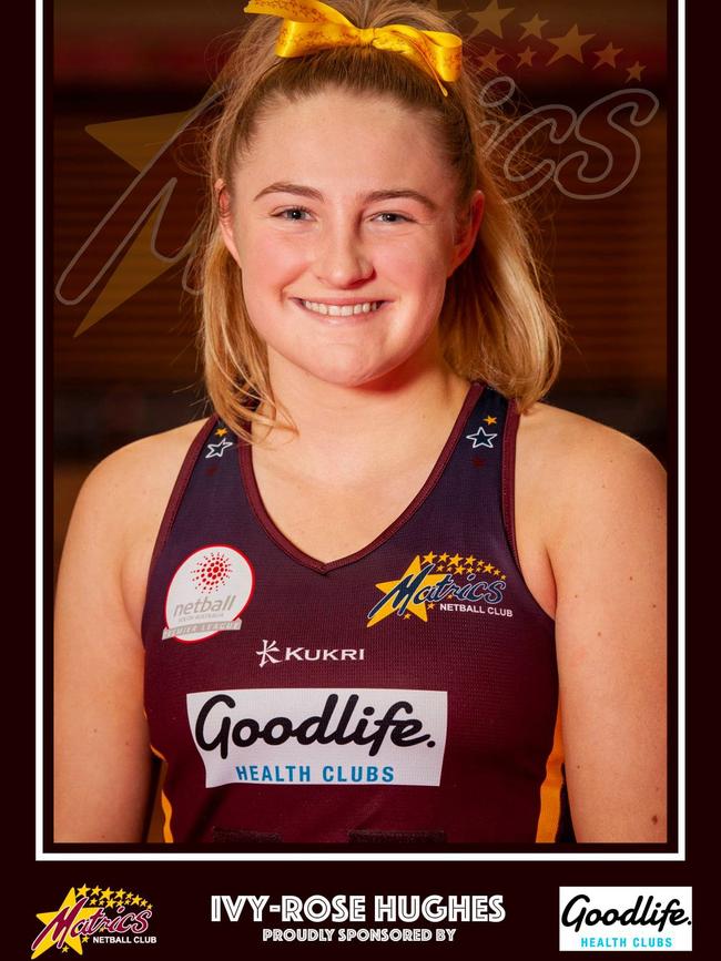 19 year old netballer Ivy-Rose Hughes was killed in a motor accident at McLaren Vale overnight. Picture: Matrics Netball Club