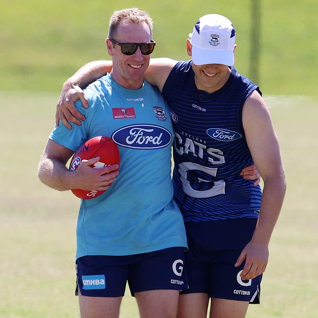 Gary Ablett with assistant coach Matthew Knights. Picture: Michael Klein