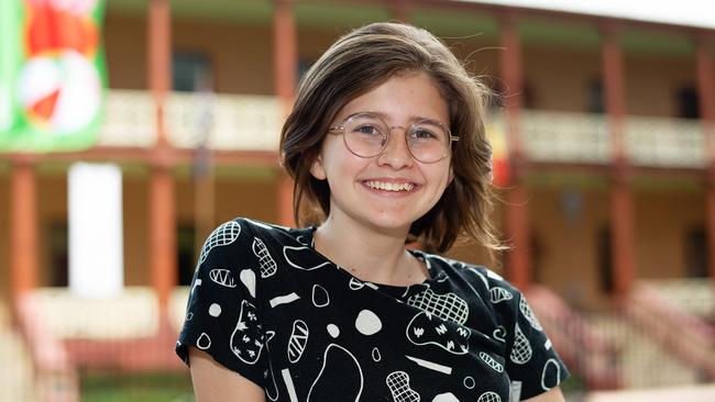 Fort St High School student Jean Hinchliffe outside NSW Parliament House. Picture: Monique Harmer