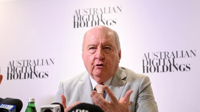 The pair’s interview with Alan Jones ended abruptly. Picture: NCA NewsWire / Jeremy Piper