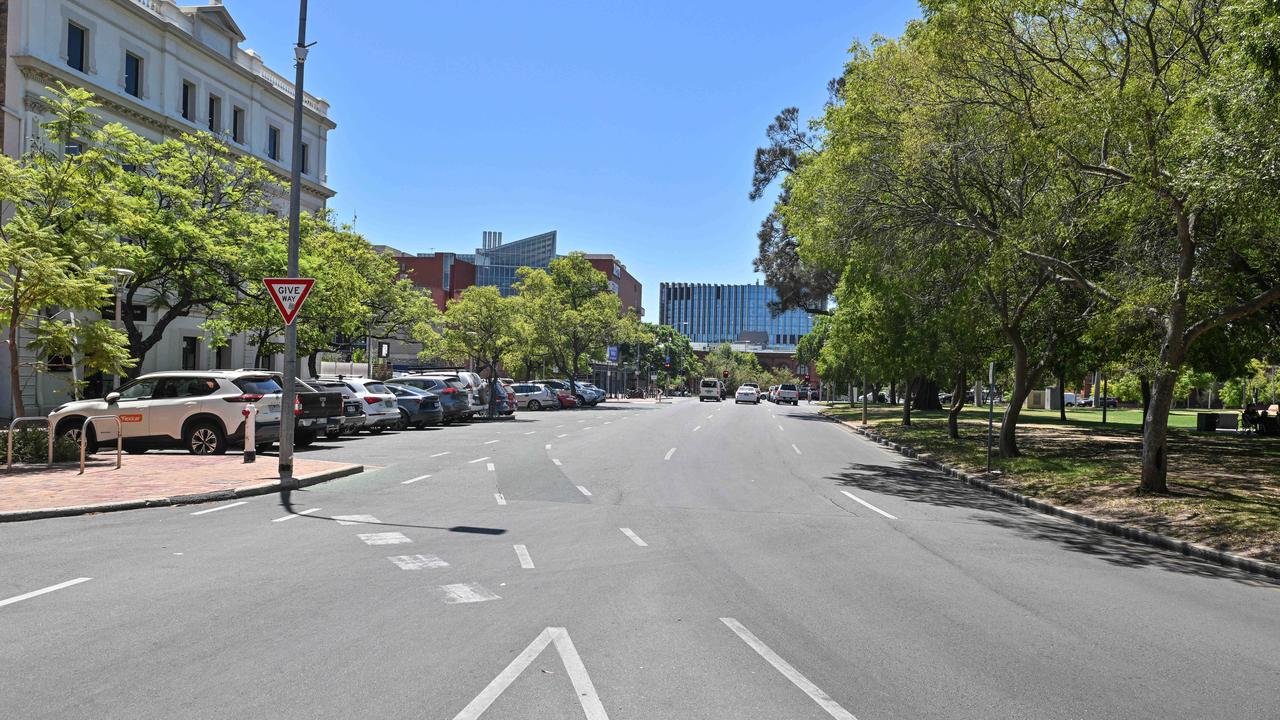 Adelaide City Council is pushing a bold plan to transform the road west of Light Square into green space, despite nearby business owners describing the council as “idiots”. Picture: Brenton Edwards