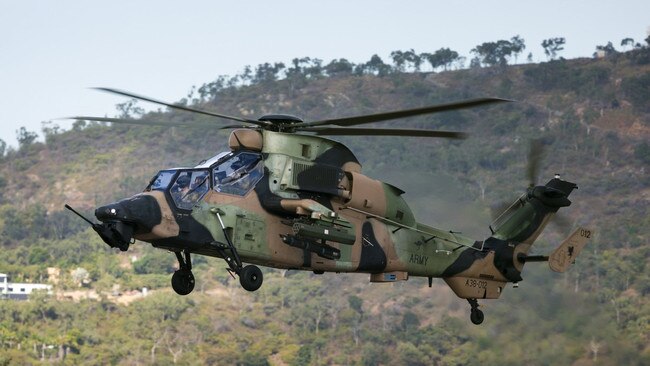 An Australian Army Eurocopter Tiger armed reconnaissance helicopter (ARH).