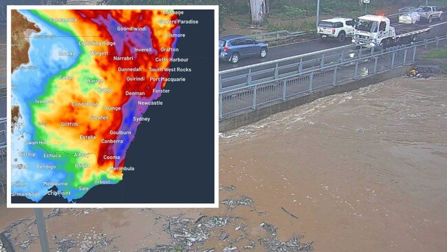 A man has been found dead after his car became stranded in floodwaters, as a powerful weather system stirs over the east coast of Australia.