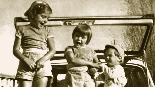 SA missing Beaumont children in the back of car during a family outing in 1965. (L-r) Jane, Arnna and Grant. Picture: File Photo