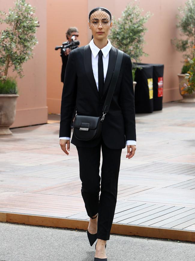 Tayla Damir also shunned tradition, wearing a classic tailored suit. Picture: Matrix