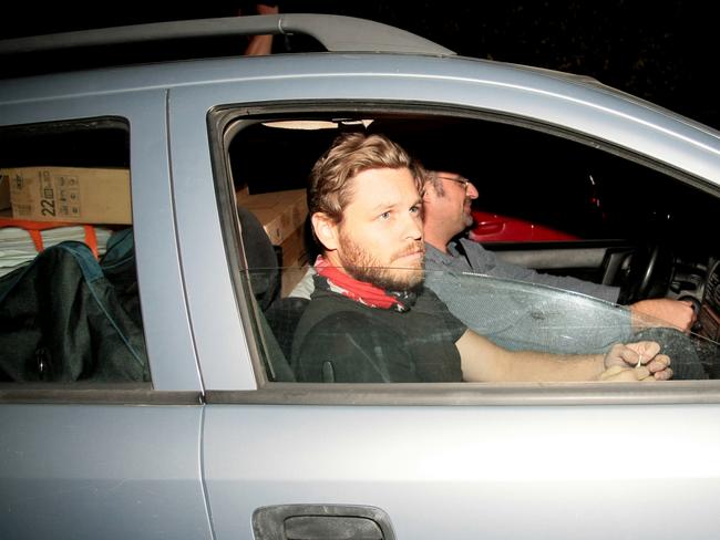 Jock Palfreeman leaves the Busmantsi Detention Centre as he gets released into house arrest. The man in the shirt and jeans is his lawyer Kalin Angelov. Picture: Supplied.