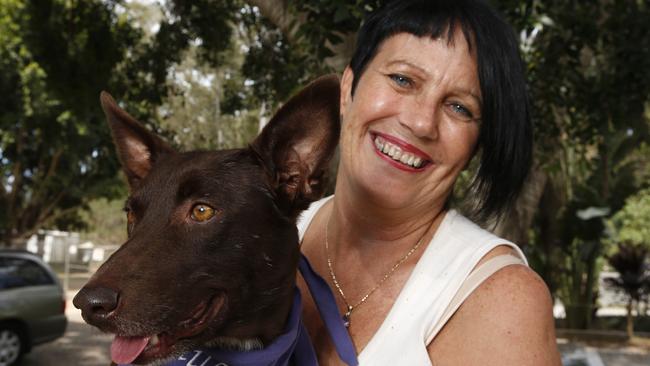 CEO of the AWLQ Denise Bradley pictured with Delilah the dog who was made an the ambassador for the Animal Welfare League Queensland in 2013 after she spent time as the resident pet in the Big Brother house.