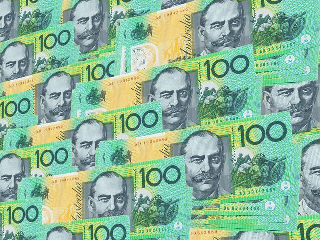 Australian dollars background stock image