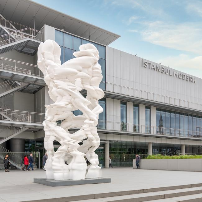 British sculptor Tony Cragg's boundless sculpture, in front of Istanbul Museum of Modern Art, suited inside Galataport complex, in Karakoy neighborhood, Beyoglu district.