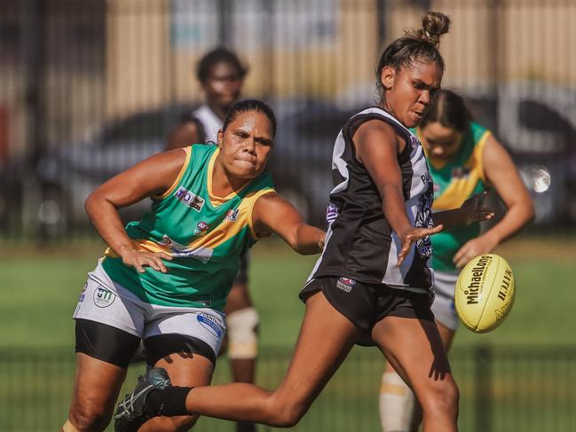 Magpies star Janet Baird believes Katherine South can beat Arnhem Crows in the senior women’s BRFL Grand Final on Saturday, despite the fact she won’t be able to play. Picture: GLENN CAMPBELL