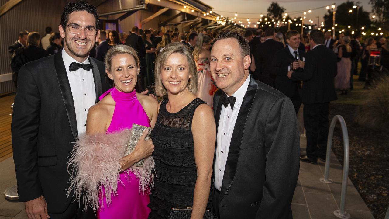 At LifeFlight Toowoomba Gala are (from left) Dominic and Tash Ryan with Sonja and Matt Lonsdale at The Goods Shed, Saturday, May 6, 2023. Picture: Kevin Farmer