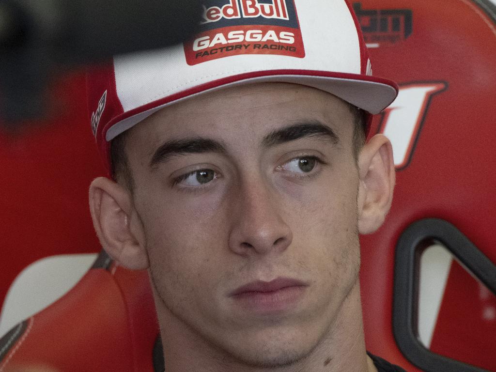 SCARPERIA, ITALY - JUNE 01: Pedro Acosta of Spain and Red Bull GasGas Tech3 looks on in box during the MotoGp qualifying practice during the MotoGP Of Italy - Qualifying  at Mugello Circuit on June 01, 2024 in Scarperia, Italy. (Photo by Mirco Lazzari gp/Getty Images)