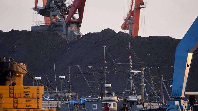 Unloading coal. Picture: AFP