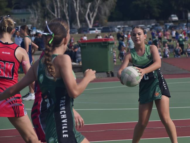 Action from Rockhampton Netball's annual Sullivan's Carnival at Jardine Park, Rockhampton, on May 24, 2025.