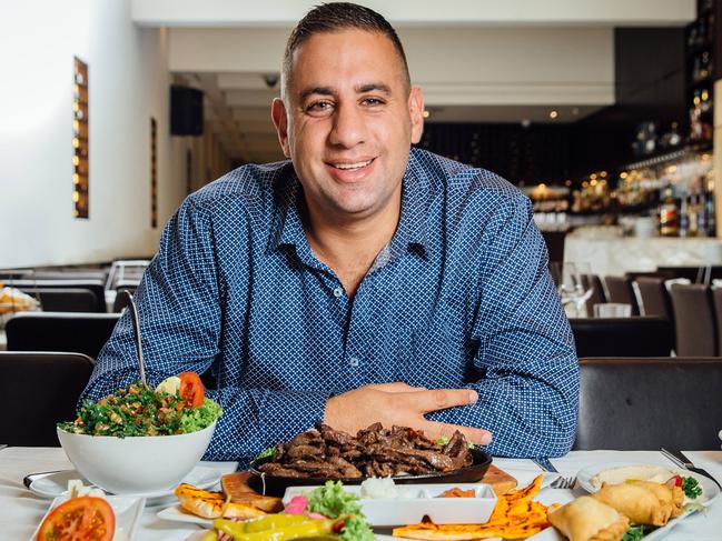 Rob Shehadie at his favourite restaurant El-Phoenician in Church St. Picture: Jonathan Ng