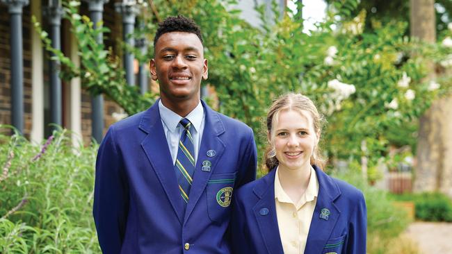 Pembroke School captains Enoch Osei-Tutu and Lauren Byles.