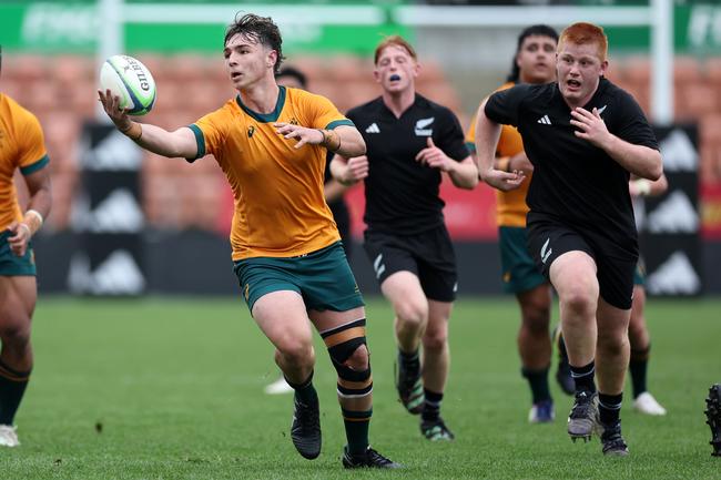 John Grenfell of Australia’s under-18s during the match against New Zealand Schools at FMG Stadium Waikato.