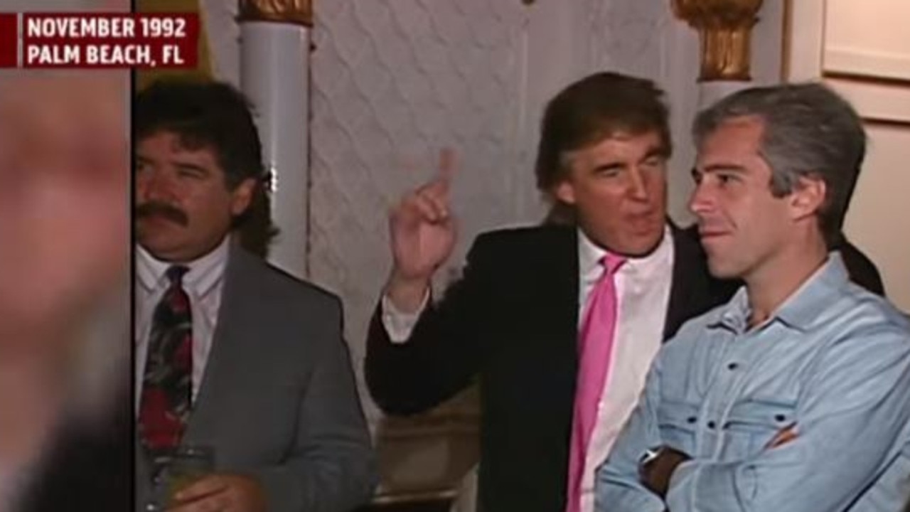 Footage shows Donald Trump and Jeffrey Epstein partying with cheerleaders in 1992.