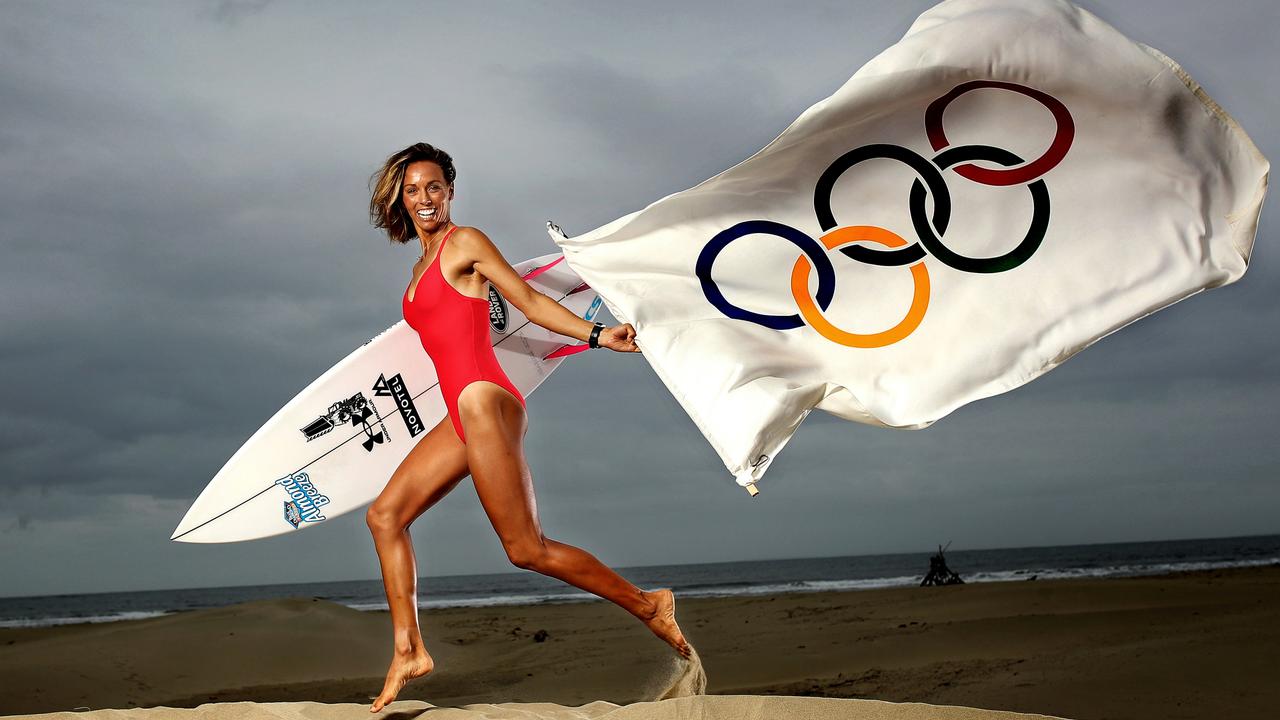 Australian surfer Sally Fitzgibbons at her home beach Gerrora in NSW. Surfing will be included for the first time at these Olympic Games. Picture. Phil Hillyard