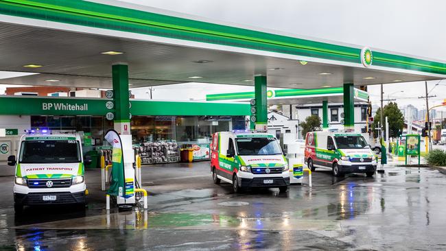 St Johns Ambulance refuelling at a BP service station