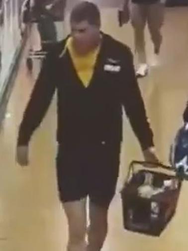 Rapley seen in CCTV footage around the time of the incident. Picture: 9News